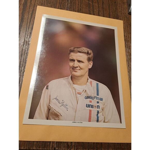 Vintage James Hylton NASCAR Promo Photo 8.5x11 Late 60s Racing Goodyear Union 76 - Picture 1 of 4